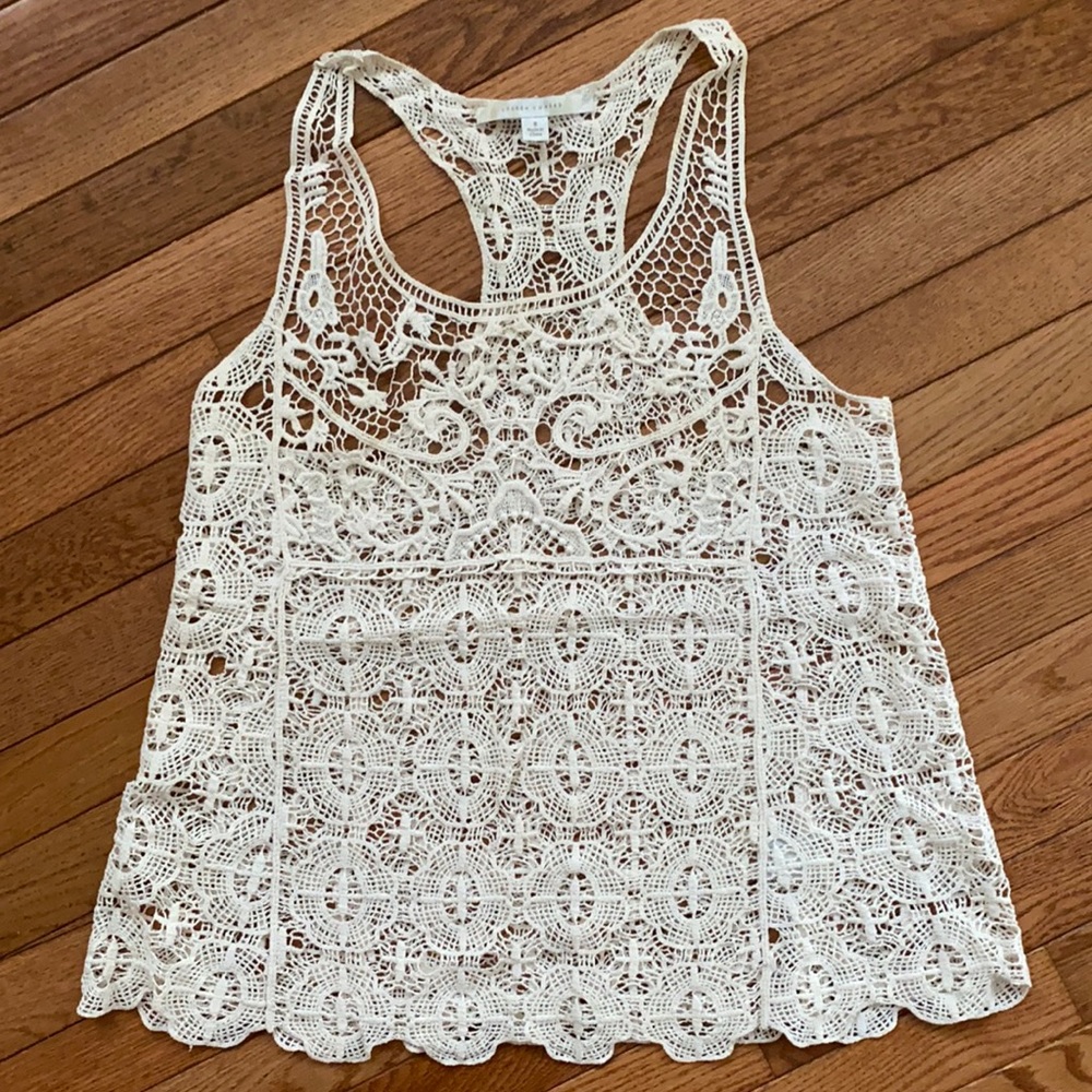 Nude Lauren Conrad lace tank top